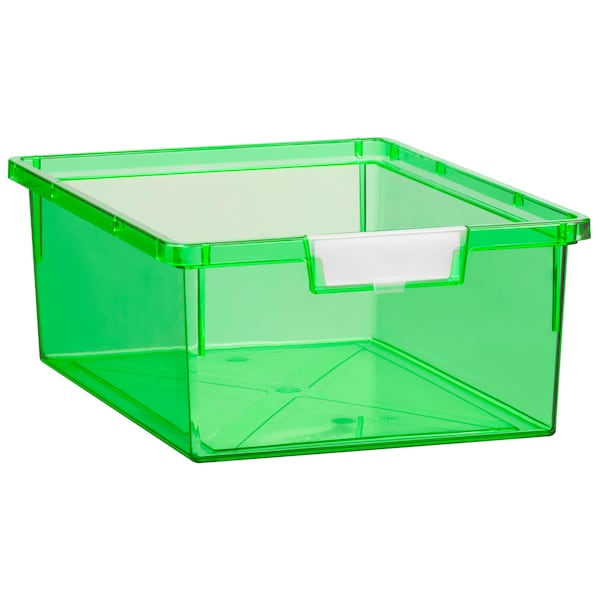 Bin, Tray, Tote, Neon Green, Acrylonitrile Butadiene (ABS), 12.25 In W, 6 In H